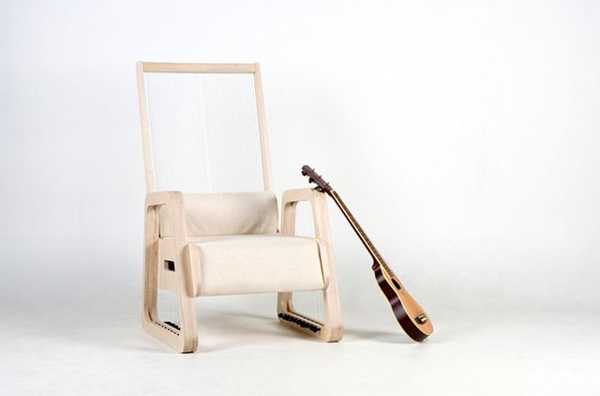 wood furniture, chair with strings