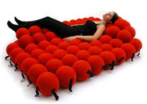 red bed created of balls