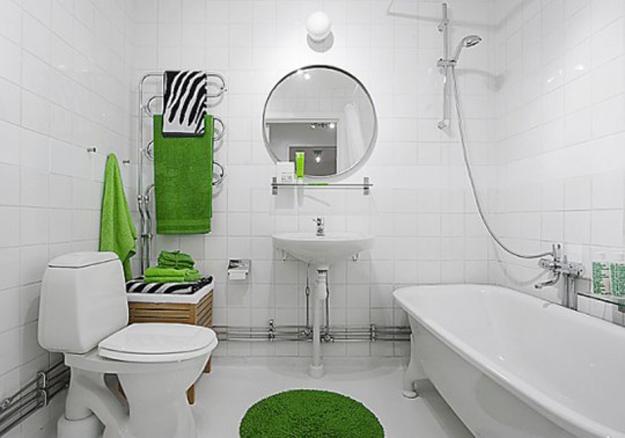 Bright Green Color For Modern Bathroom Decorating