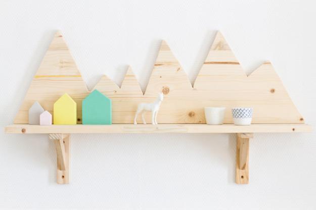 wooden wall shelf, diy wall decor ideas