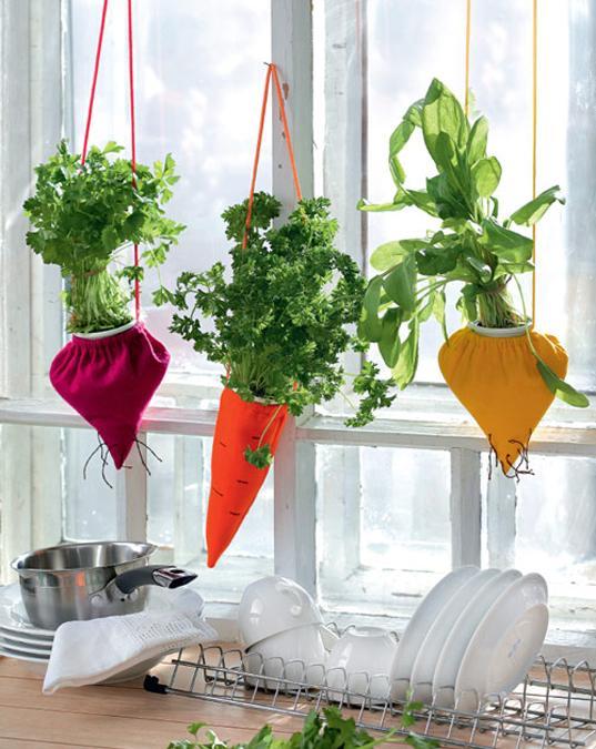 felt fabric craft ideas, hanging planters