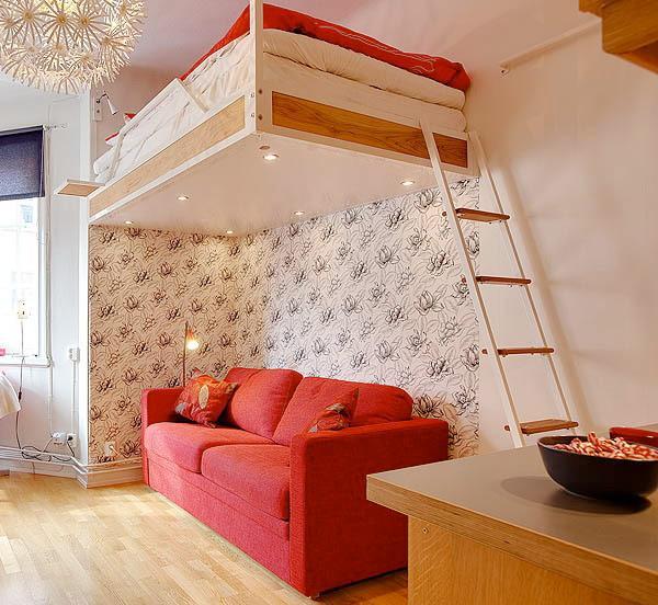 suspended loft bed from ceiling