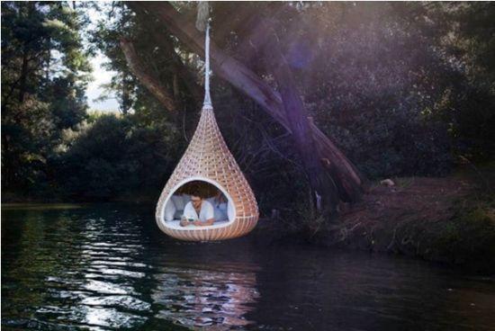 hanging beds inspired by finch bird nests