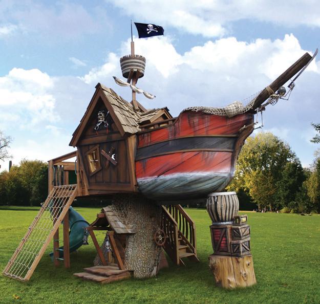 Pirate Ship Play House Design Adding Fun to Kids Backyard Ideas