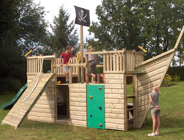 Pirate Ship Play House Design Adding Fun to Kids Backyard ...