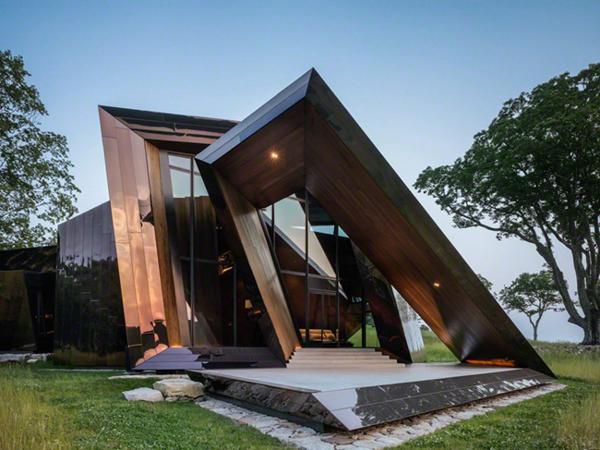 modern house design created with glass and steel