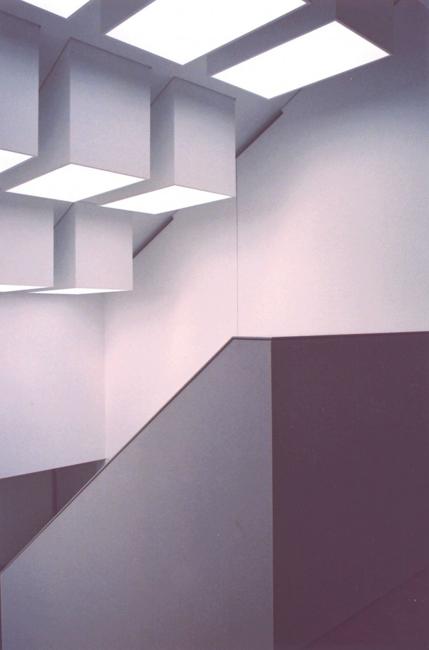ceiling design with inclined roof windows