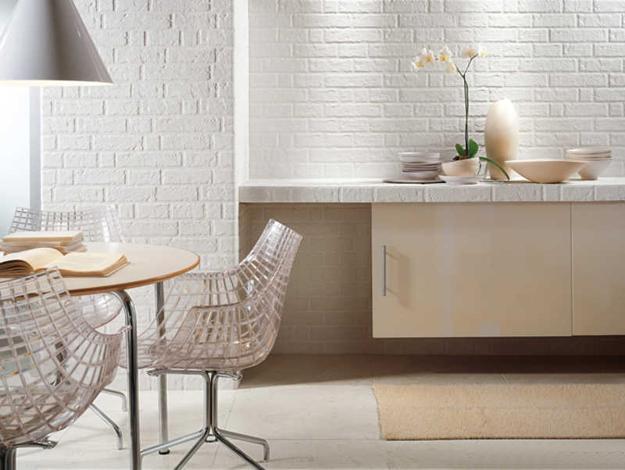 White painted brick wall discount