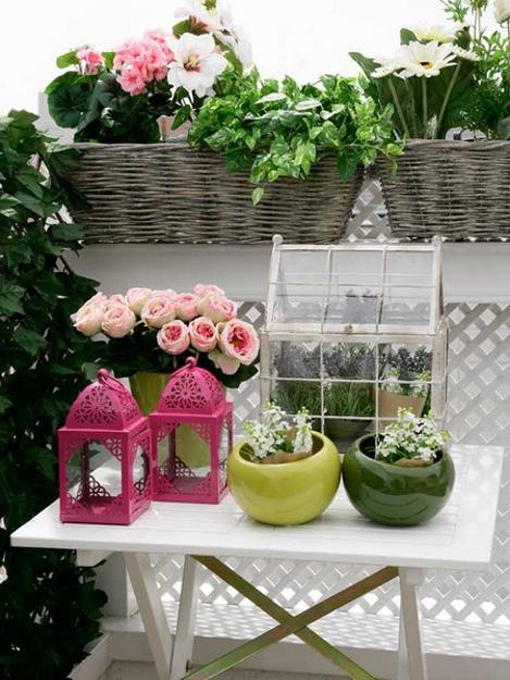 Bright Pink and Green  Colors for Outdoor Home  Decorating  