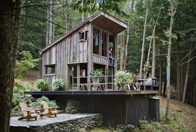 rustic cabin built with reclaimed wood