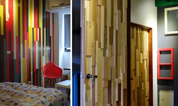 modern interior design and decor made of salvaged wood
