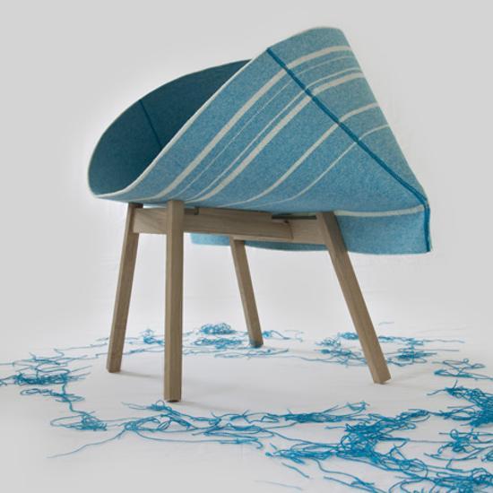 modern chairs with pocket shaped weft sea