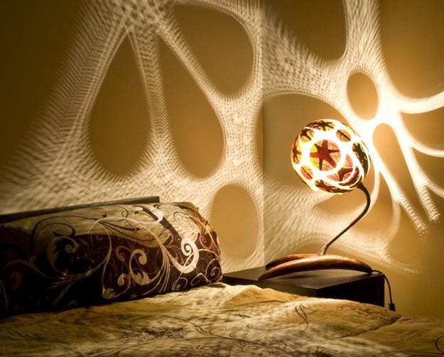 unique lighting design with carved gourd lamp shade