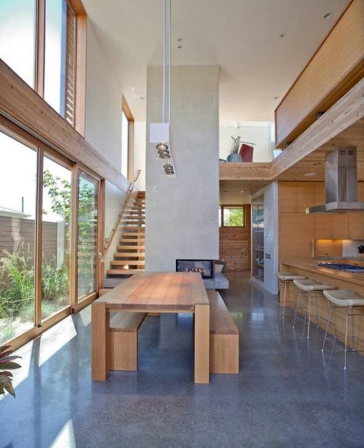 Modern House Design with Warm Wooden Interiors and Modernist Feel