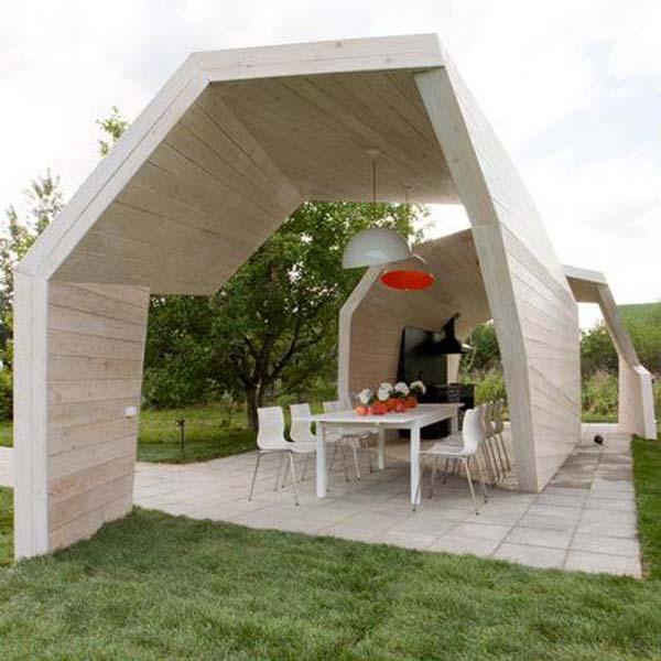 wooden gazebo contemporary style