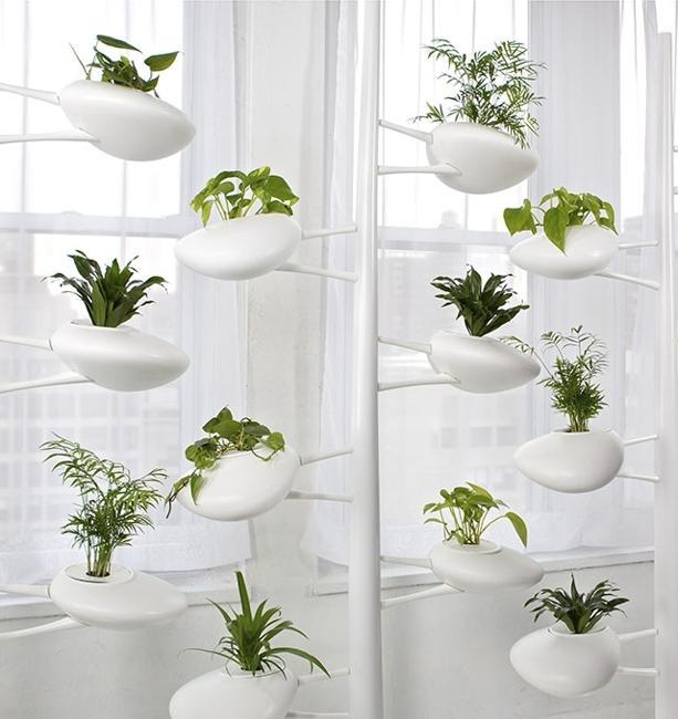 modern interior design with vertical gardens and green home accessories