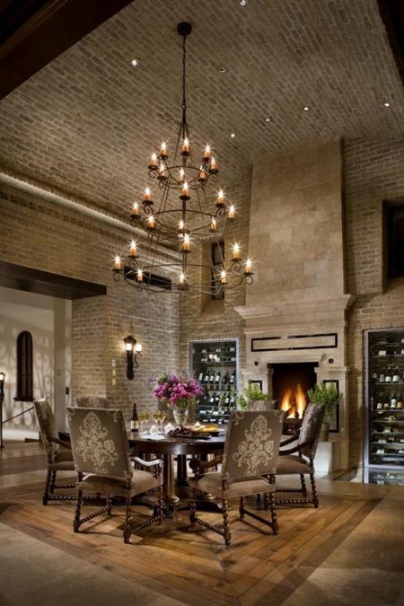 exposed brick wall designs and brick ceilings, modern kitchends and dining rooms