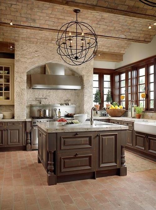 interior brick wall ceiling designs modern kitchens dining rooms 10