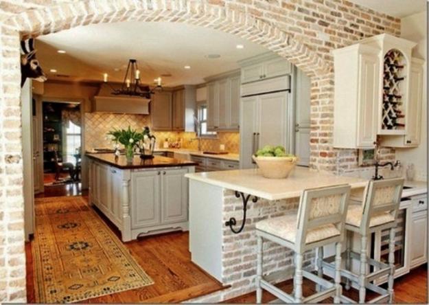 25 Modern Kitchens  and Interior Brick  Wall Design Ideas 
