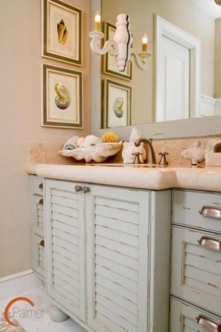 sea shell crafts for modern bathroom design and decorating