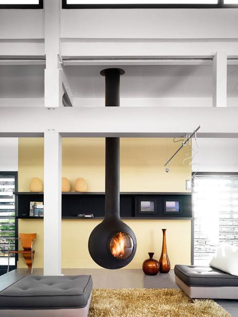25 Hanging Fireplaces Adding Chic To Contemporary Interior