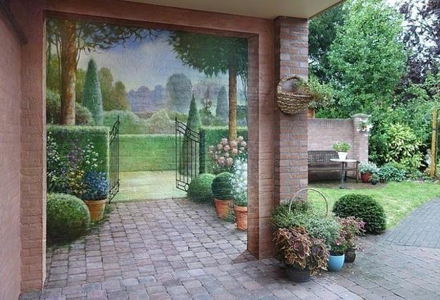 garden painting ideas for brick walls and house exterior decorating