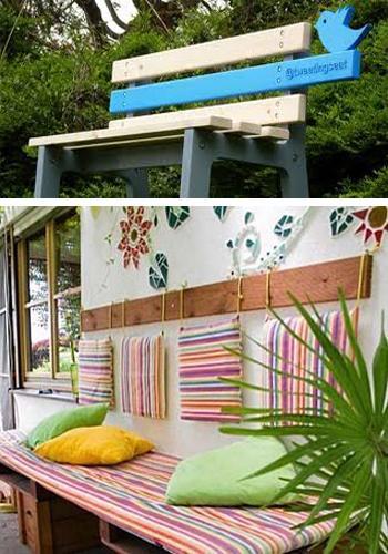 Unique Wooden Bench Decorating Ideas to Personalize Yard 