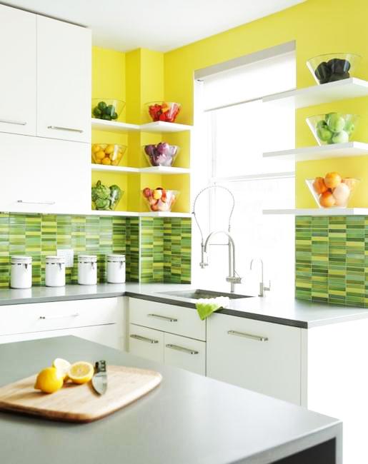 20 Modern Kitchens Decorated in Yellow and Green Colors