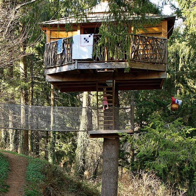 tree house design with bridge