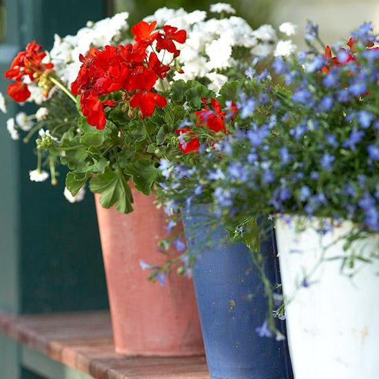 holiday home decorating with white blue and red colors