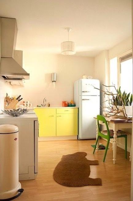small kitchen designs yellow green colors 5