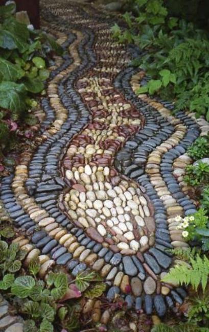 stone pebble garden paths landscaping ideas 20