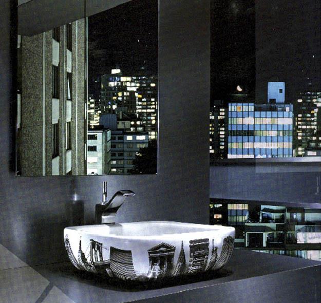 modern bathroom furniture, sinks, wall mirrors and bathroom lighting