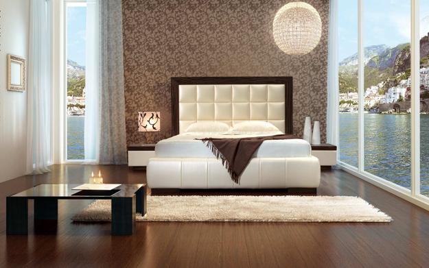 modern bedroom designs with natural materials and natural bedding fabrics