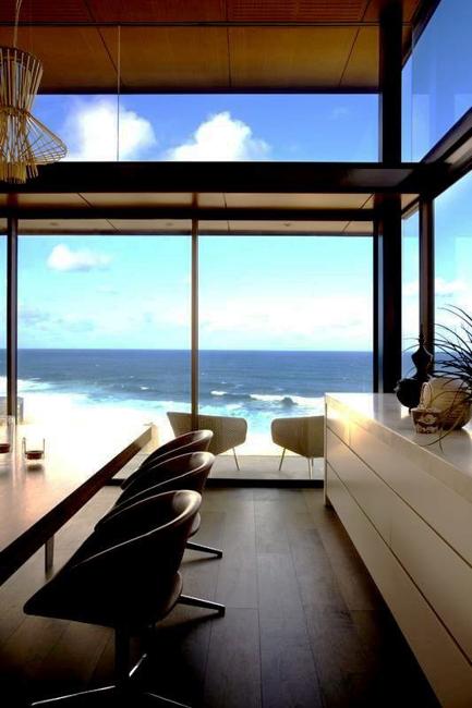 modern interior design with glass walls