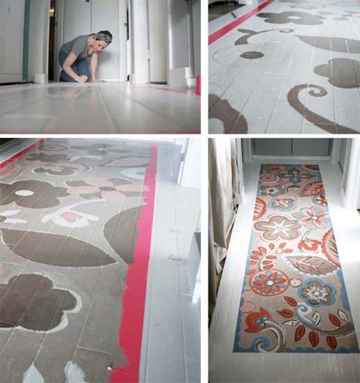 Stencils and Creative Painting Ideas for Wood Floor Decoration