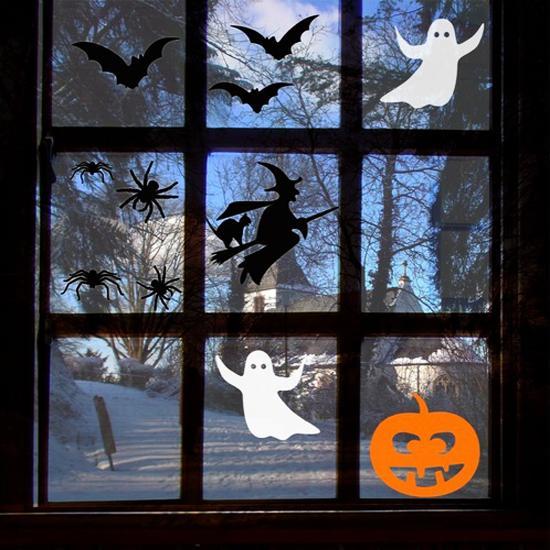 HALLOWEEN Window Clings   GHOST WITH BLACK CAT 