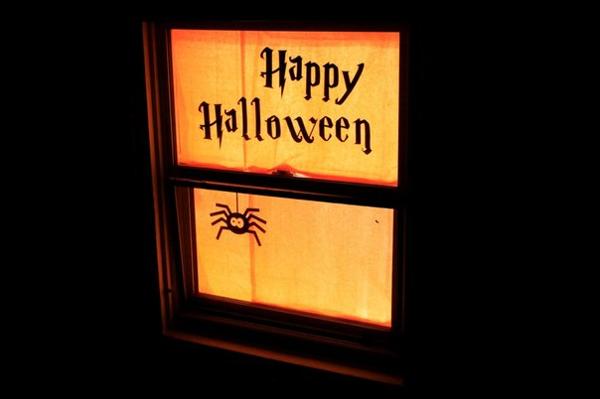 halloween decorations for windows, glowing silhouettes