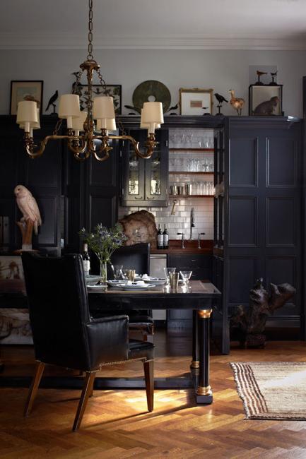 Retro Modern Interior Design Ideas Creating Mysterious Dark Rooms ...