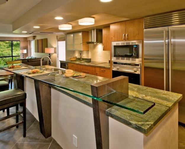 modern kitchen designs with island and granite countertops