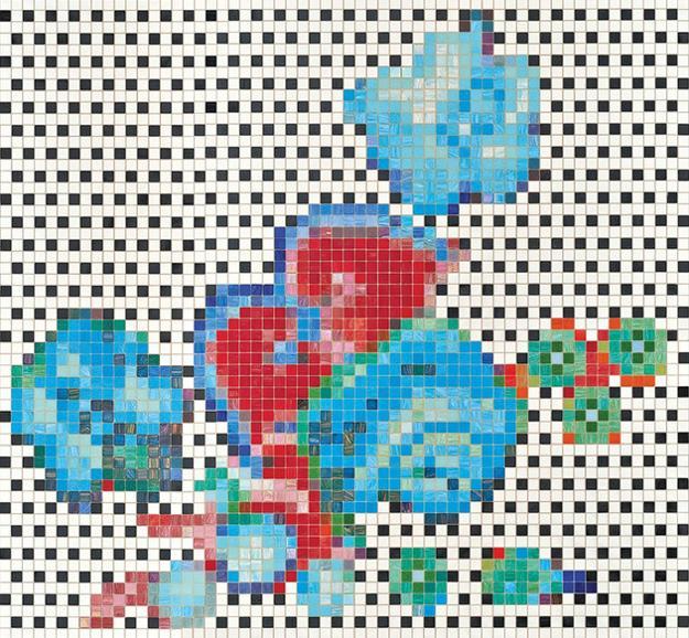 mosaic tiles with floral patterns for modern wall