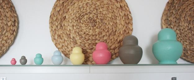 how to make home decorations, hand painted wooden russian dolls and colorful wooden objects