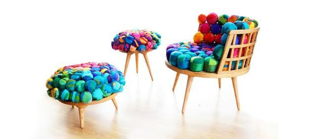 unique furniture with recycled silk seats