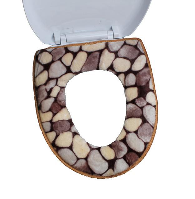 brown padded toilet seat