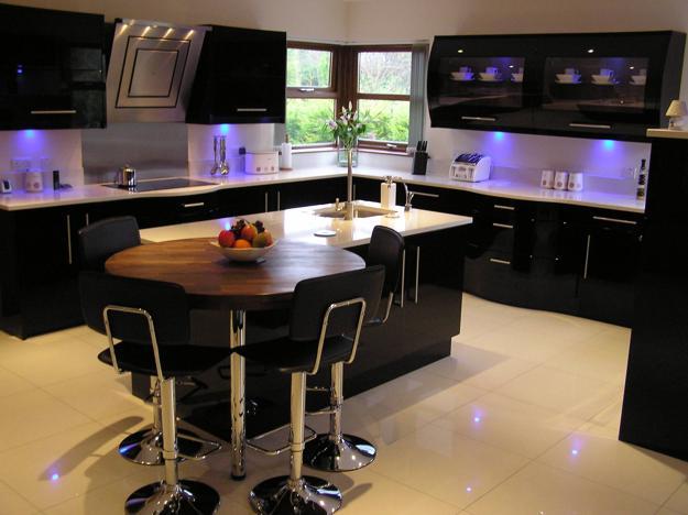 black and white decoraitng with other color accents, modern kitchen interiors