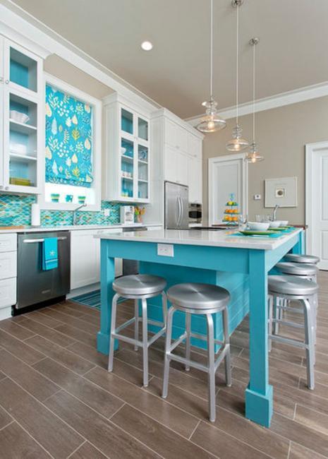 How to Add Blue Color to Modern Kitchen Design and Decorating