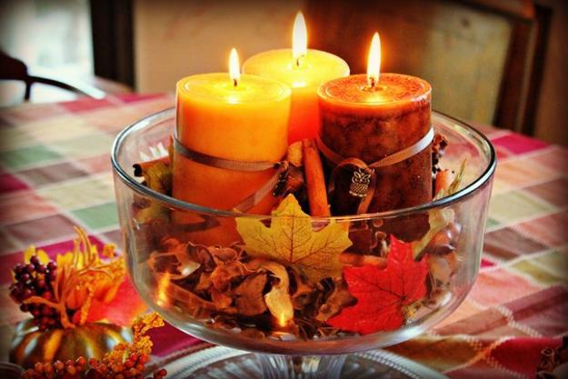 thanksgiving table centerpiece ideas with candles