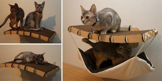 diy cat wall hammock