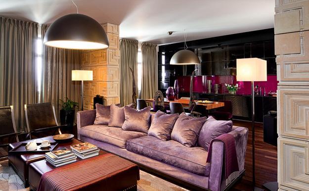 Modern Interior Design And Decor In Purple Color Shades