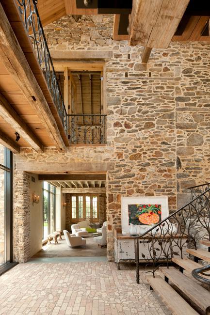 Modern Redesign Of Old Country Home with Antique Stone Walls and